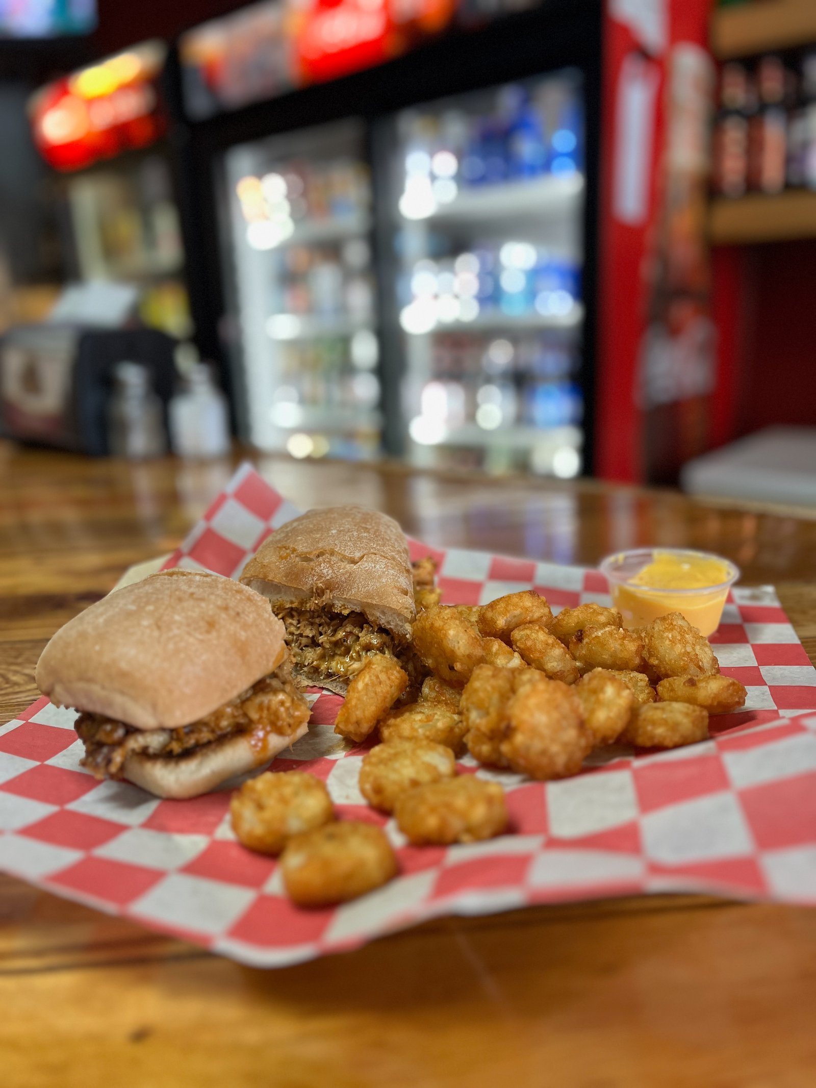 Mini sliders with tater tots