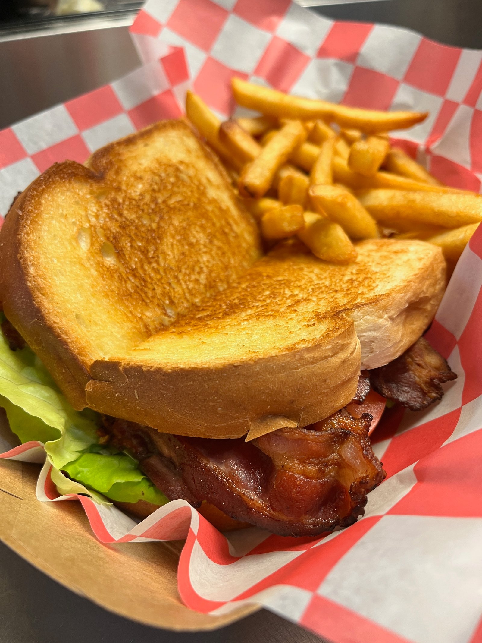 BLT on Texas toast with steak fries